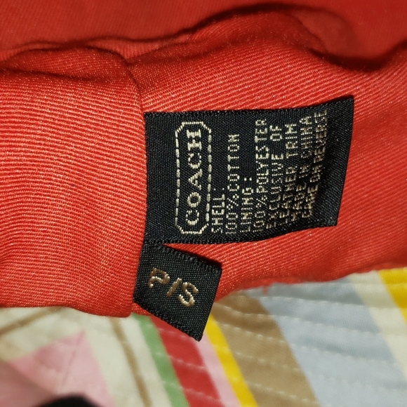 New Coach Stripe Leather Bow Trim Bucket Hat P/Small - Picture 11 of 13